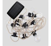 New Garden Allegra Solar LED Outdoor Light Garland with 10 Jute Lights for Garden Decoration, Perfect for Exterior Use and Ambiance.