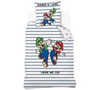 NEW IMPORT, NI-0211, Funda nórdica algodón 140x200cm para Cama de 90cm de Super Mario Bros