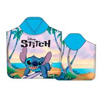 New Import Poncho Toalla Stitch Disney Microfibra 50x100cm Absorbente y Suave