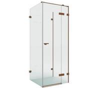 New Trendy Eventa Copper Brushed cabina de ducha 100x80 cm rectangular cobre cepillado/vidrio transparente EXK-8140