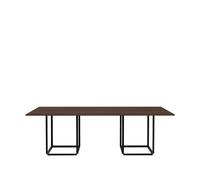 New Works Mesa de comedor Florence rectangular roble ahumado. soporte negro