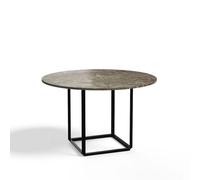 New Works Mesa de comedor Florence redonda mármol gris du marais. ø120 cm. soporte negro