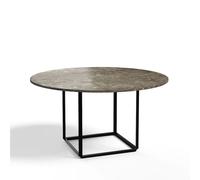 New Works Mesa de comedor Florence redonda mármol gris du marais. ø145 cm. soporte negro