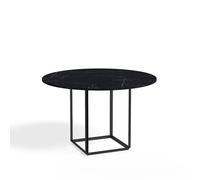 New Works Mesa de comedor Florence redonda mármol negro marquina. ø120 cm. soporte negro