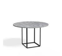 New Works Mesa de comedor Florence redonda mármol ruivina gris. ø120 cm. soporte negro