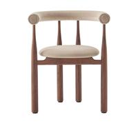 New Works Sillón con reposabrazos Bukowski tapizado Nogal. Megan 26 Beige