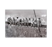 New York Lunch on a Skyscraper Poster, 61 x 91.5 cm high-quality glossy paper, perfect for wall decor and framing in your home or office.