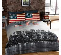 New York NYCXXX Juego de Cama NYC, Mezcla Poliéster y algodón, Azul, Rey, Matrimonio