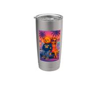 New York Teddy Bear Outfit, I Love New York, New York City Vaso térmico de acero inoxidable de doble pared