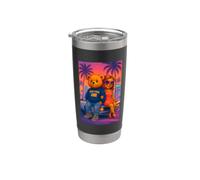 New York Teddy Bear Outfit, I Love New York, New York City Vaso térmico de acero inoxidable de doble pared