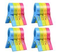 Newaner Grandes Playa Toalla Clips Pinzas de Plástico Fuerte, Durable Resistente Clips, Pinza de la Ropa, Resistentes al Viento, Brillante Color Clips para la Ropa Pesada y el Lavarse(16 pcs)