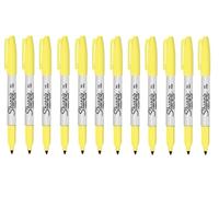 Newell Brands Sharpie - Rotulador permanente de punta fina, color amarillo citrino, paquete de 12