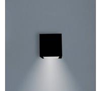 Newgarden Aplique de pared LED recargable Box 8, negro, 7,5x7,5cm