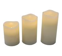 newgarden - DOLO Vela Decorativa a Pilas. Luz LED Efecto Llama para Mesa. Pilas no incluidas. Diseñada en España. Varios Acabados (Plástico (Pack 3 Unidades))