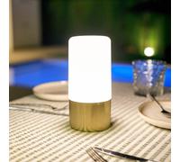 Newgarden Lámpara de mesa LED recargable Maia color latón IP54 RGBW