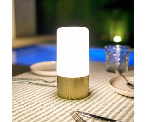 Newgarden Lámpara de mesa LED recargable Maia color latón IP54 RGBW