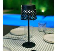 Newgarden Lámpara de mesa LED solar Gretita, negra, metal