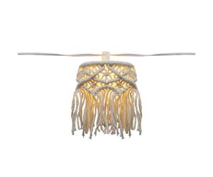 newgarden - MYKONOS GARLAND Guirnalda de Luces LED Decorativa con Carga Solar y Batería Recargable por USB. Hecha de Cuerdas de Macramé