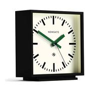 NEWGATE® Amp Reloj de Escritorio | Diseño Cuadrado del Reloj de estación | Caja Negra con Manos Verdes | Estilo Moderno para Escritorio, encimera, repisa, estantería o mesilla