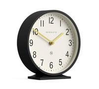 NEWGATE® Q Reloj de repisa | Reloj de repisa Redondo clásico Moderno | Negro | Estilo contemporáneo para repisa, escritorio, mesa, estante o mesita