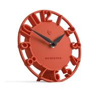 NEWGATE® Timewarp Reloj de Escritorio | Reloj Esqueleto Redondo | Naranja | Estilo diseño moderno para escritorio, mesa, repisa, estante o mesita | Para cocina, salón, oficina