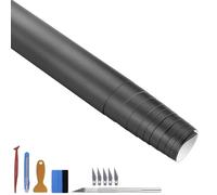 NewL Vinilo Autoadhesivo Satinado Mate Cromo Metálico Gris 30 x 300 cm