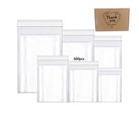 newlng 600 pcs Bolsas de Plástico Transparentes Pequeñas Mezcla de 6 tamaños Bolsas Con CierreBolsas Pequeñas Plastico Transparentes Resellables Bolsas Hermeticas Pequeñas