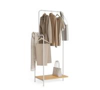 Newlux Perchero Burro Hangy Wood 100 Hasta 18kg con Zapatero, Resistente, 2 Alturas White