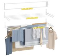 Newlux Tendedero Plegable Pared Wall V120 Blanco (120 x 60 x 19 cm) con capacidad para 102 m / 12 kg