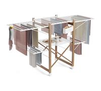 Newlux Tendedero plegable Wood V35 Blanco con alas XXL 176x61x104 cm, 30 m de capacidad