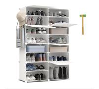 Newlux - Zapatero 8 Compartimentos Cube C8 para 32 Pares (83x32x125cm). Organizador Zapatos 30x40x30cm Cada Cubo. Zapatero Entrada Recibidor Modular 40kg Capacidad. Estantería Plástico Modular Blanca