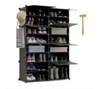 Newlux - Zapatero 8 Compartimentos Cube C8 para 32 Pares (83x32x125cm). Organizador Zapatos 30x40x30cm Cada Cubo. Zapatero Entrada Recibidor Modular 40kg Capacidad. Estantería Plástico Modular Negra