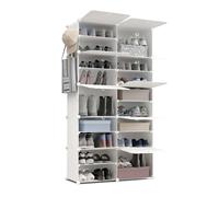 Newlux - Zapatero 10 Compartimentos Cube C10 40 Pares (83x32x155cm). Organizador Zapatos 30x40x30cm Cada Cubo. Zapatero Entrada Recibidor Modular 50kg Capacidad. Estantería Plástico Modular Blanca