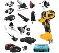 NEWONE Kit de herramientas eléctricas 13 en 1 compatible con baterías Makita de 18 V, juego de herramientas inalámbricas, 2 baterías de 4000 mAh y cargador, incluye bolsa de transporte