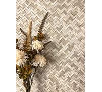 Newroom papel pintado beige gris efecto ratán salón dormitorio comedor