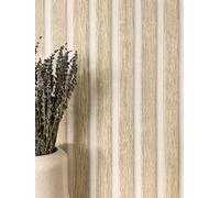 Newroom Papel Pintado Beige Paneles Madera Escandinavo Salón Dormitorio