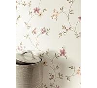Newroom Papel pintado Blanco Flores Tejido no Tejido - Floral Colorido Hojas Ramo Romántico