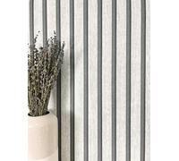 NEWROOM Papel pintado Gris Paneles Tejido no Tejido - Escandinavo Gris Claro Gris Lama Tiras Tiras