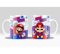 newseny Taza Graciosa para el desayuno - Con Café/Sin Café - Diseños Divertidos y Originales - Ideal para fans de Mickey, Super Mario, Supernenas, etc. (Cerámica 350ml) (SuperMario)