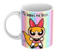 newseny Taza Supernenas “No Toques Mi Taza” - Pétalo, Burbuja y Cactus - Regalo Divertido Fans de Dibujos Animados - Cerámica 330 ml Apta Microondas y Lavavajillas (Supernena Petalo)