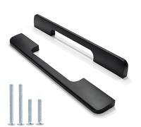 Nexafix Tiradores para Muebles Cocina - Pack 6 - Intereje 128mm - Barra Moderna Negro Mate Aluminio - Cajones Armarios Puertas Cómoda Baño Vestidor - 147mm