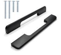 Nexafix Tiradores para Muebles Cocina - Pack 6 - Intereje 160mm - Barra Moderna Negro Mate Aluminio - Cajones Armarios Puertas Cómoda Baño Vestidor - 178mm