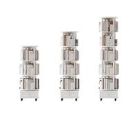 NexaGeniX Vitrina Estantería giratoria, estantería de Madera Maciza con Rueda móvil 360 Grados, Estante Almacenamiento for Libros imágenes en el Suelo del hogar Estante para Libros(L)