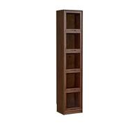 NexaGeniX Vitrina Librería de pie, Armario con Espacio reducido, Estilo Retro Minimalista, Vitrina abatible Puertas Cristal Estante para Libros(Grande)