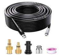 Nexbrill Kit de varillas de drenaje flexibles para manguera Karcher para lavadora a presión LAVOR, herramienta de desobstrucción de tuberías de alcantarillado, adaptador de metal, jardín y patio (10 m