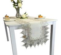 Nexbrill Mesa de lino para camino con diseño floral bordado, elegante mantel rústico para boda, fiesta, vacaciones, comedor, granja, cafetería, bufé, TV, tocador, decoración, 40 x 90 cm