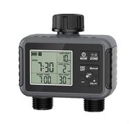 Nexbrill Ordenador de riego programable con 2 temporizadores, temporizador de riego de jardín, doble salida IPX5, retardo de lluvia para aspersor de césped, sistema de manguera de invernadero, ABS
