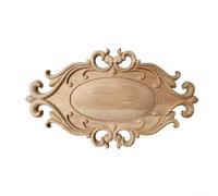 Nexren Aplique de puerta de madera maciza con diseño tallado para decoración de interiores, mejora de entradas, puertas interiores y áreas de pared con artesanía (26 x 15 cm)