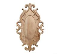 Nexren Aplique de puerta de madera maciza con diseño tallado para decoración de interiores, mejora de entradas, puertas interiores y áreas de pared con artesanía (30 x 18 cm)