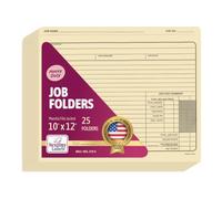 NextDayLabels 25 carpetas de trabajo clásicas tipo sobre, cartón manila 25,4 x 30,5 cm, resistentes, campos preimpresos, seguimiento de tareas, cálculo de costes, correspondencia con clientes